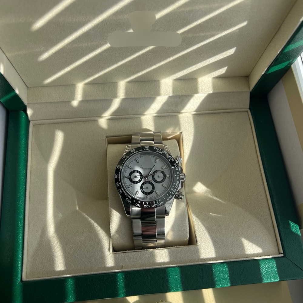 Luxury Silver Chronograph Watch